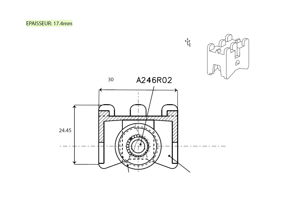 T1955 - Roulette simple TECHNAL gamme GM/GB