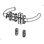 T2065 - Béquille double avec rosette TECHNAL gamme PPm/PE/PL