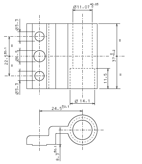 T2850 - Paumelle supérieur TECHNAL gamme PPm