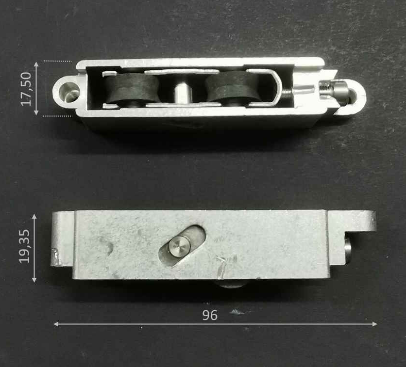 T2954 - Roulette double réglable TECHNAL gamme GB