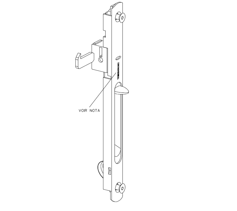 T3079 - Fermeture simple à levier TECHNAL gamme GB