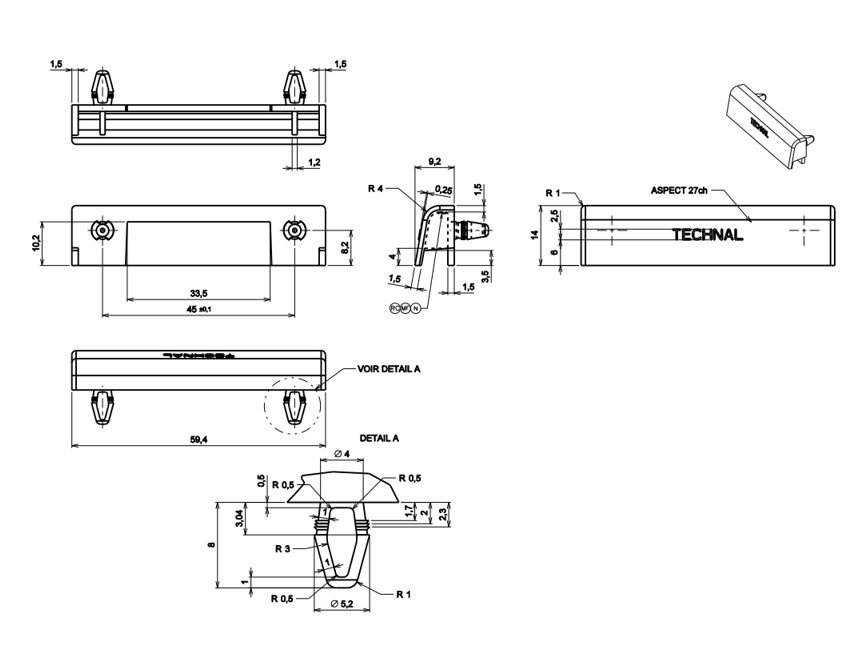 T3160 - Déflecteur TECHNAL gamme SOLEAL