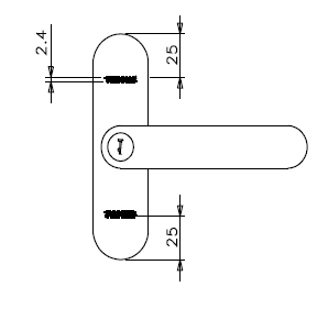 T3279 - Crémone à clé réversible OB (1 fourche) TECHNAL gamme FB