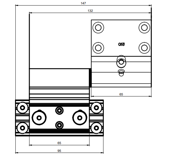 TPY3628 - Paumelle à clamer 2 lames TECHNAL gamme SOLEAL PY65