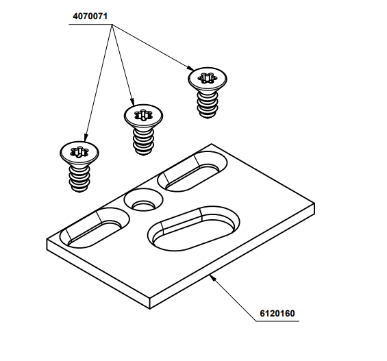 TPY6015 - Gâche plate pour seuil TECHNAL gamme SOLEAL PY