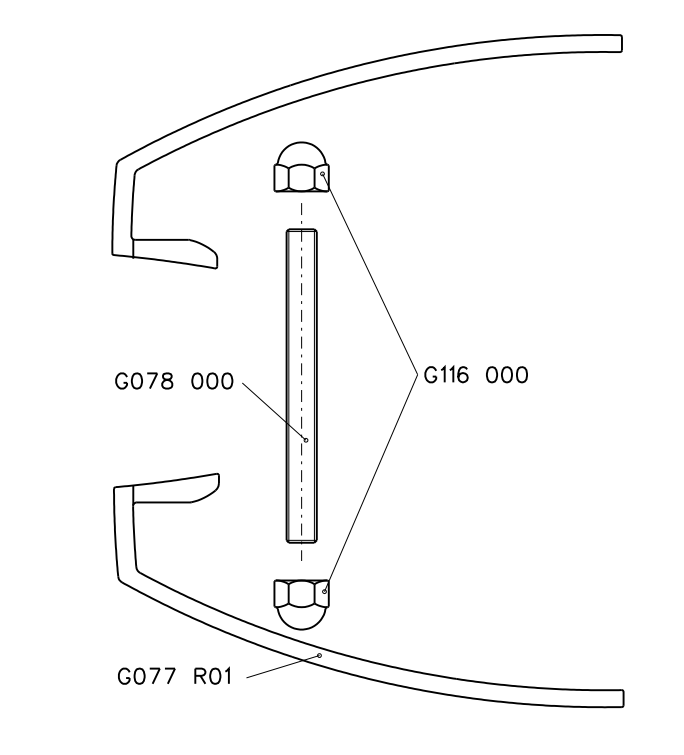T7958 - Deux poignées de poussée TECHNAL gamme PH