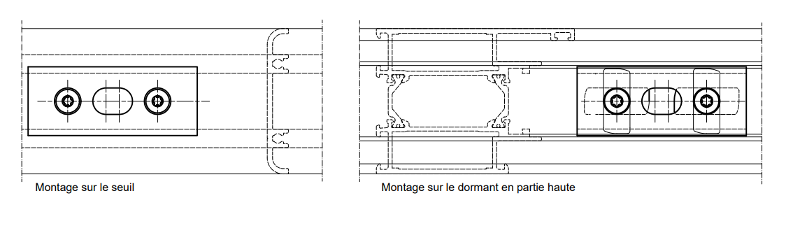 T920015 - Gâche haute et basse TECHNAL gamme SOLEAL PY