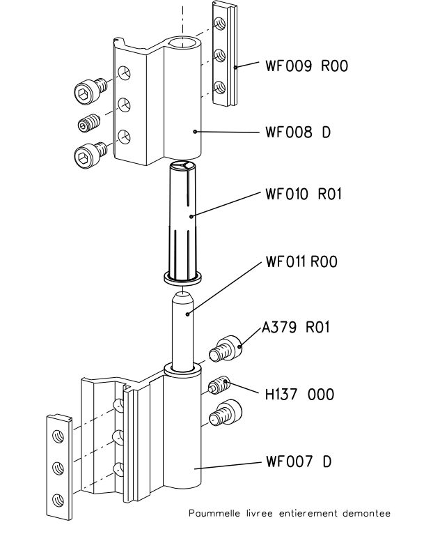 TCF019 - Paumelle simple TECHNAL gamme FX