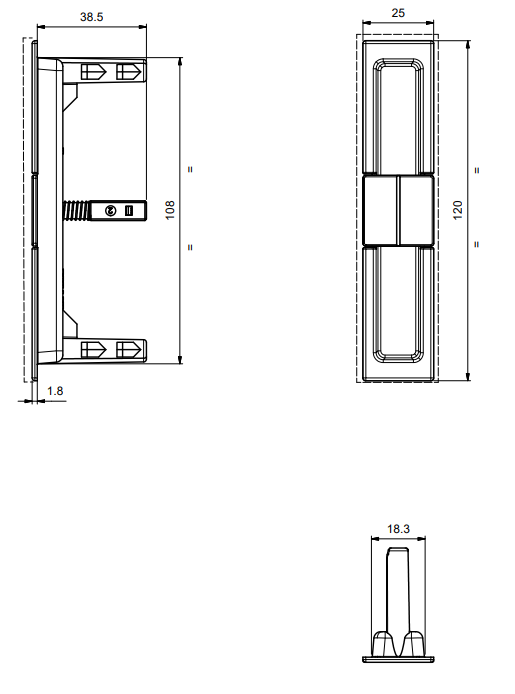 TGY3712 - Cuvette de manœuvre semi-fixe TECHNAL gamme SOLEAL GY