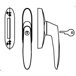TKF038 - Crémone à clé s'entrouvrant TECHNAL gamme FX