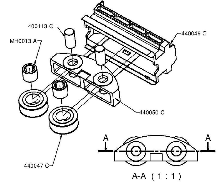 T401012 - Roulette double TECHNAL gamme SOLEAL GY