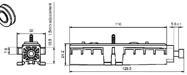 T441004 - Roulette double réglable TECHNAL gamme SOLEAL GY