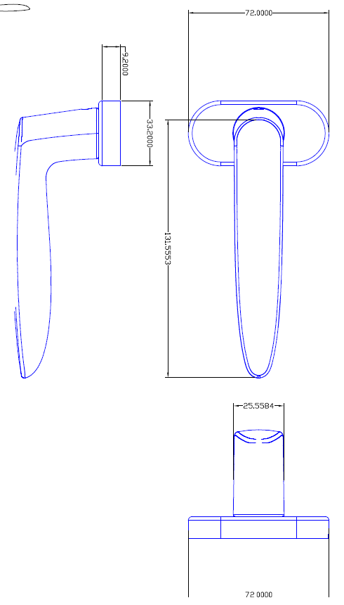 T960010 - Poignée béquille double rosette TECHNAL gamme SOLEAL PY