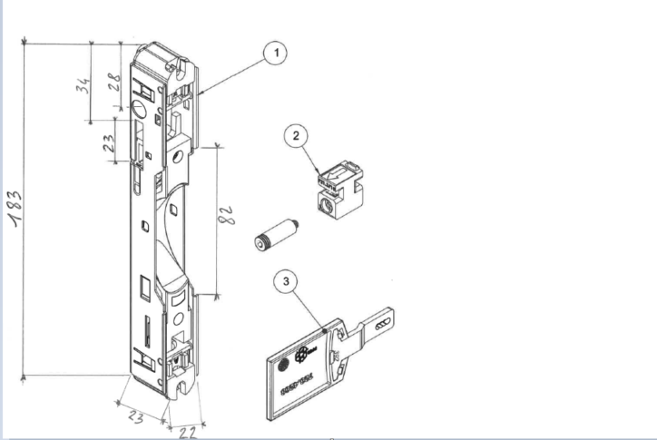 TKG025 - Bloc serrure TECHNAL gamme TOPAZE GB