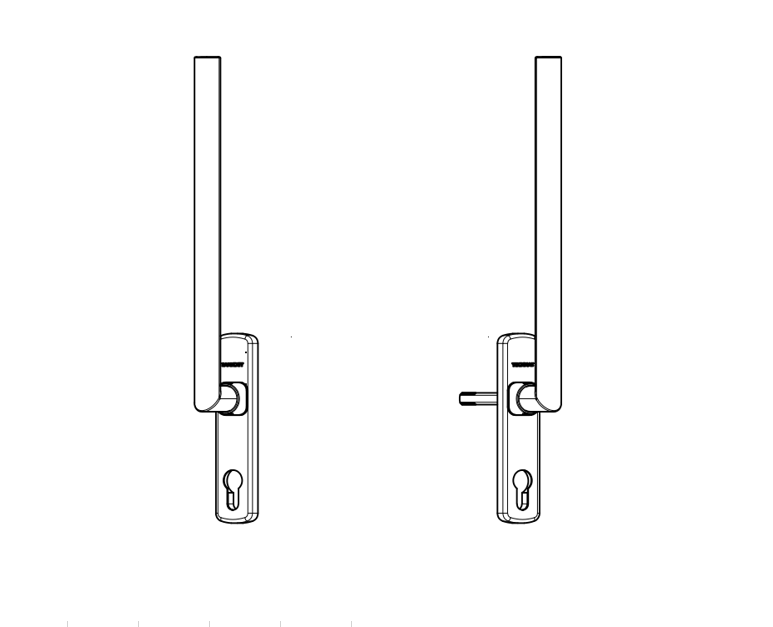 TKG812 - Poignée double à levage TECHNAL gamme GALENE