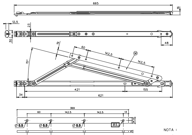 TKM098 - Compas italienne grand modèle TECHNAL gamme FC