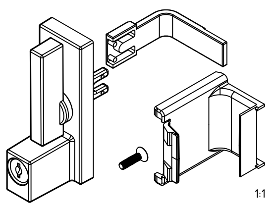 T641006 - Verrou intérieur à clé semi-fixe TECHNAL gamme LUMEAL GA