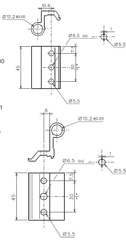 TCF019 - Paumelle simple TECHNAL gamme FX