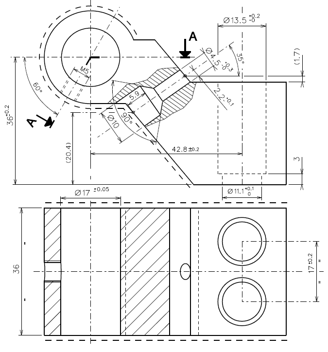 TCP104 - Paumelle en applique meneau renforcé axe à 36mm TECHNAL gamme PB/PX