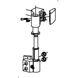 TCP104 - Paumelle en applique meneau renforcé axe à 36mm TECHNAL gamme PB/PX