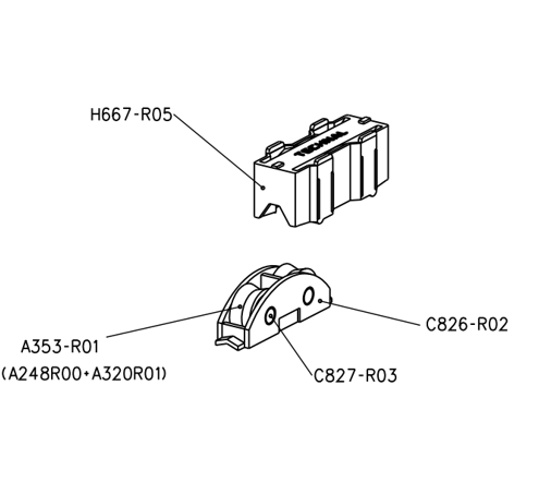 T1957 - Roulette double polyamide TECHNAL gamme GB