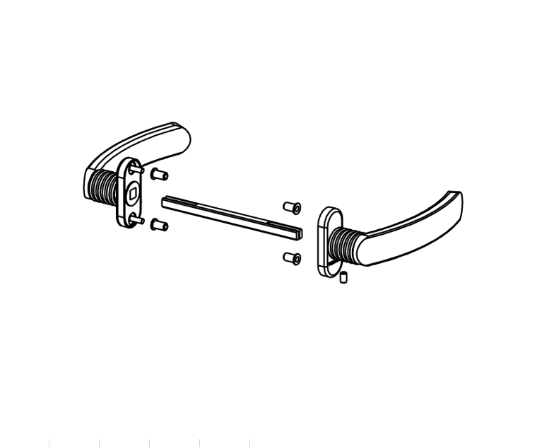 T2068 - Poignée de porte TECHNAL gamme TOPAZE PB/PK