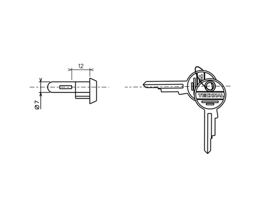 TM1230 - Serrure pour vitrine TECHNAL