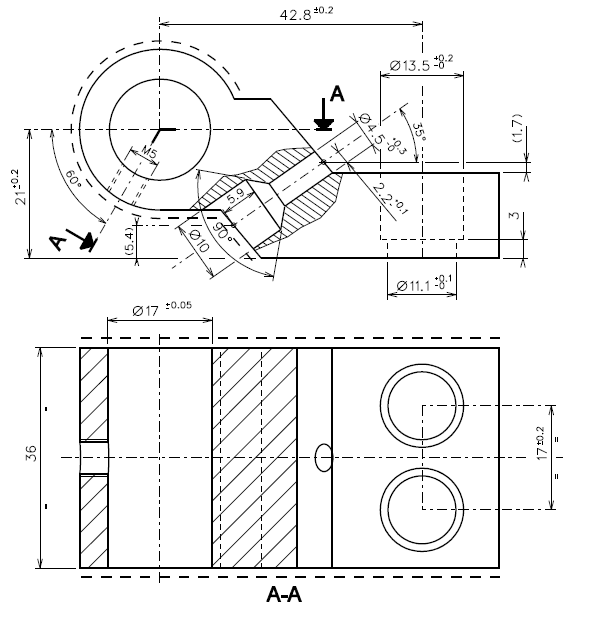 TCP100 - Paumelle en applique axe à 21mm TECHNAL gamme PB/PX